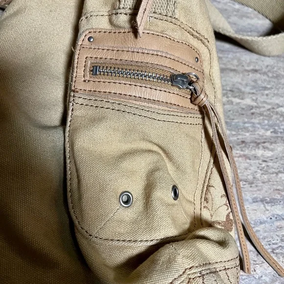 Fossil khaki shoulder/ crossbody bag with studs - Picture 8 of 16